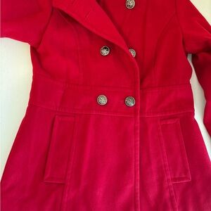 Liz Claiborne Bold Red Trench Coat